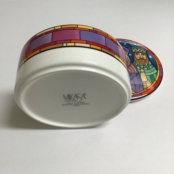 Mikasa Three Wise Men Christmas Trinket Box Lidded Dan Scannell Mosaic MCM Japan - Picture 7 of 11